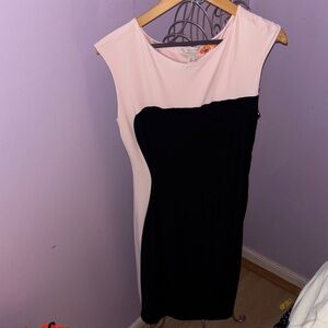 New Elegant Pink and Black Midi Dress By Cb established